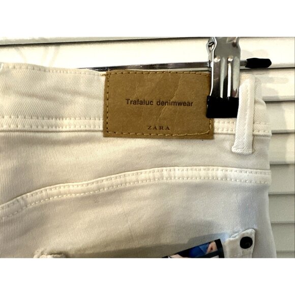 Zara Trafaluc Denimwear Skinny Jeans Size 6 Stretch Waist Super Soft White NEW - Picture 8 of 10